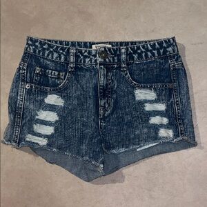 Mudd Blue Distressed Acid Wash Jean Shorts Y2K